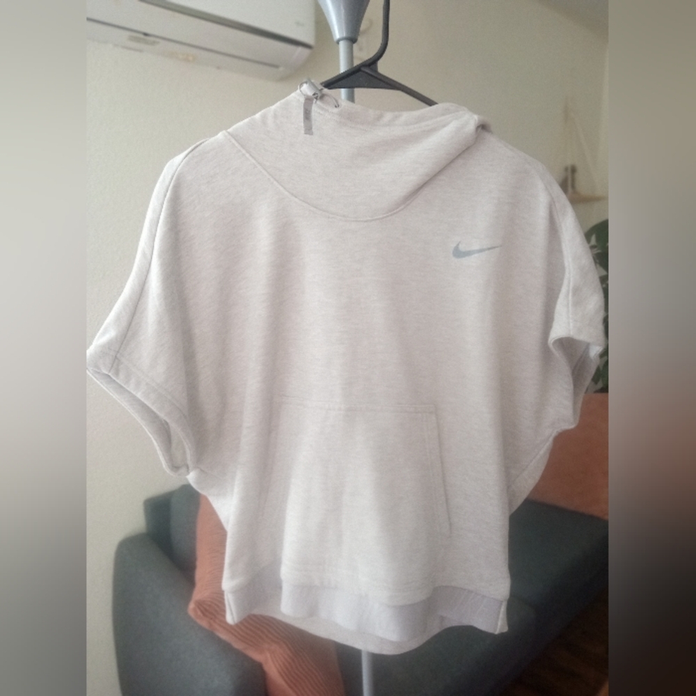 Nike Dri Fit Light Gray Hooded Top